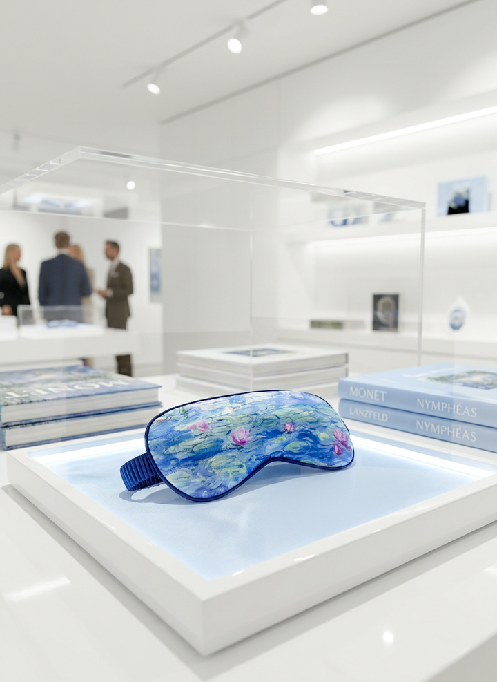 Sleep Mask Water Lilies Claude Monet – art silk sleep mask with adjustable headband | ArtyGifts
