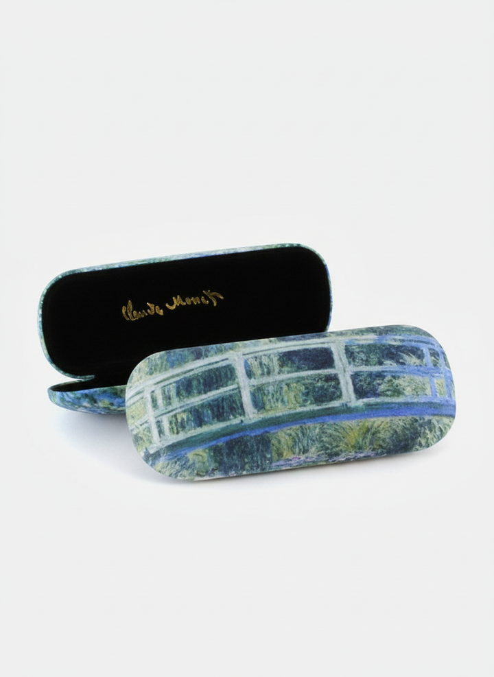 Spectacle Case Japanese Bridge Claude Monet – art glasses case with velvet lining | ArtyGifts
