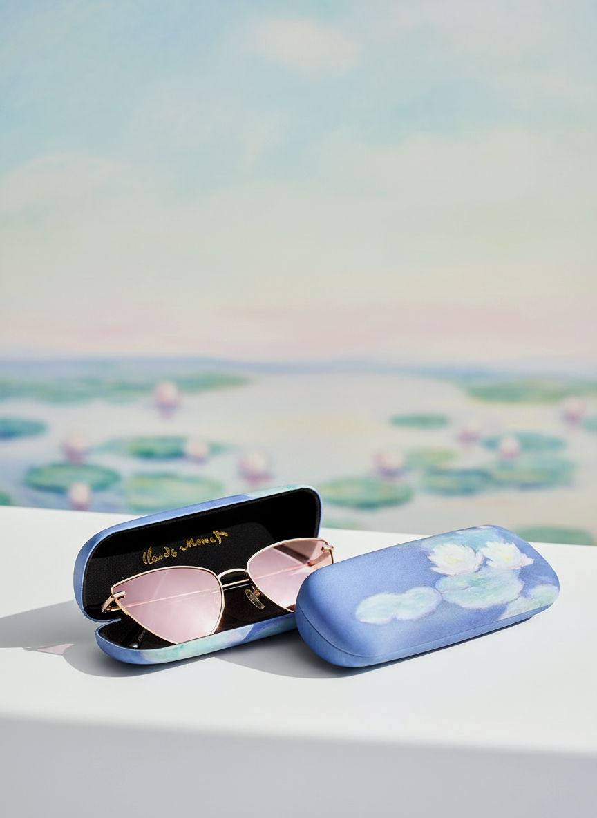 Spectacle Case Water Lilies in Evening Light Claude Monet – displayed in museum shop | ArtyGifts
