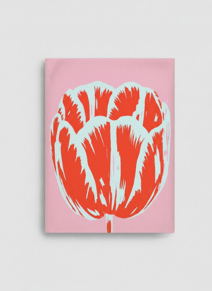 Tea Towel Set, Modern Tulip red
