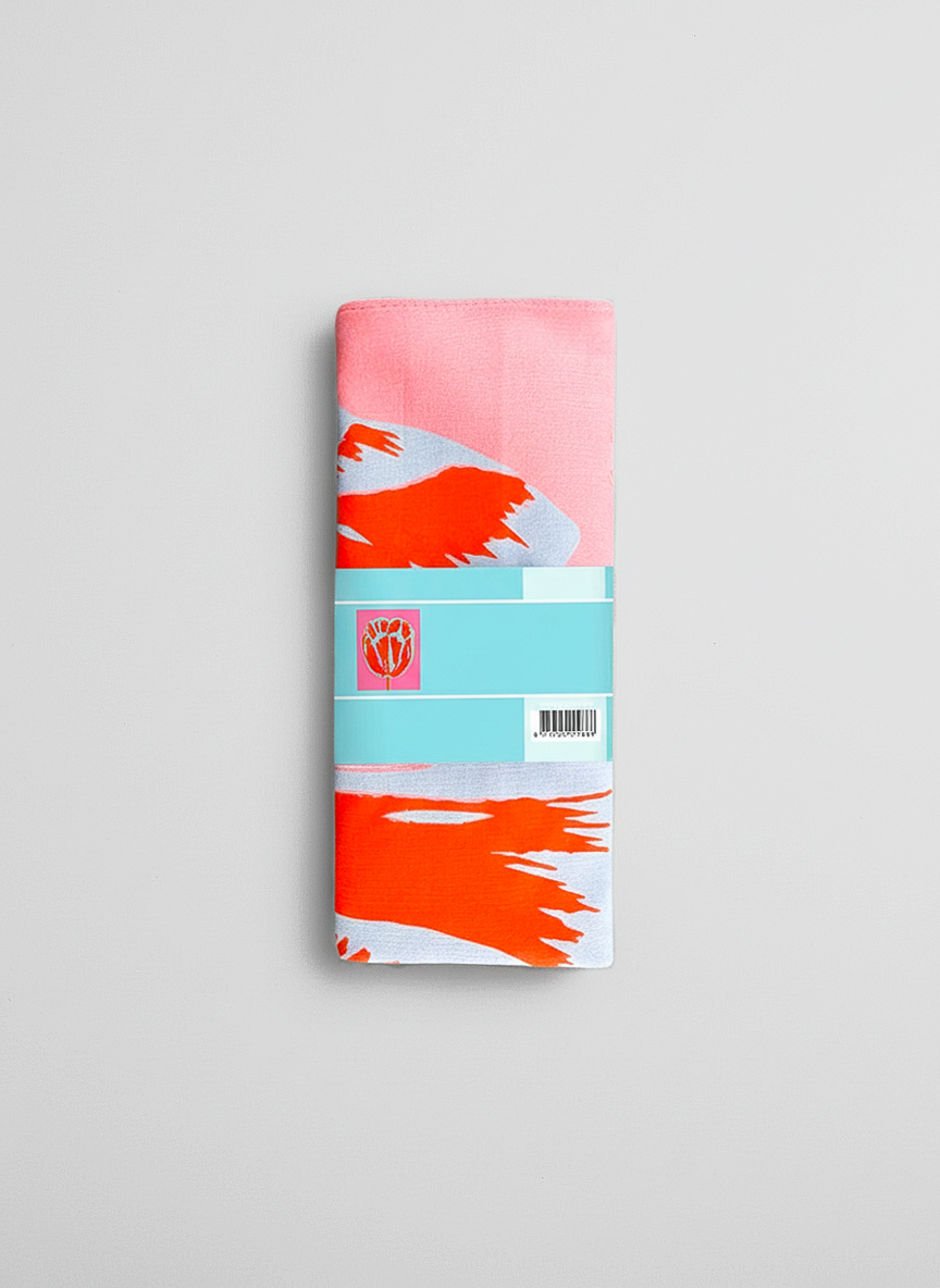 Tea Towel Set, Modern Tulip red