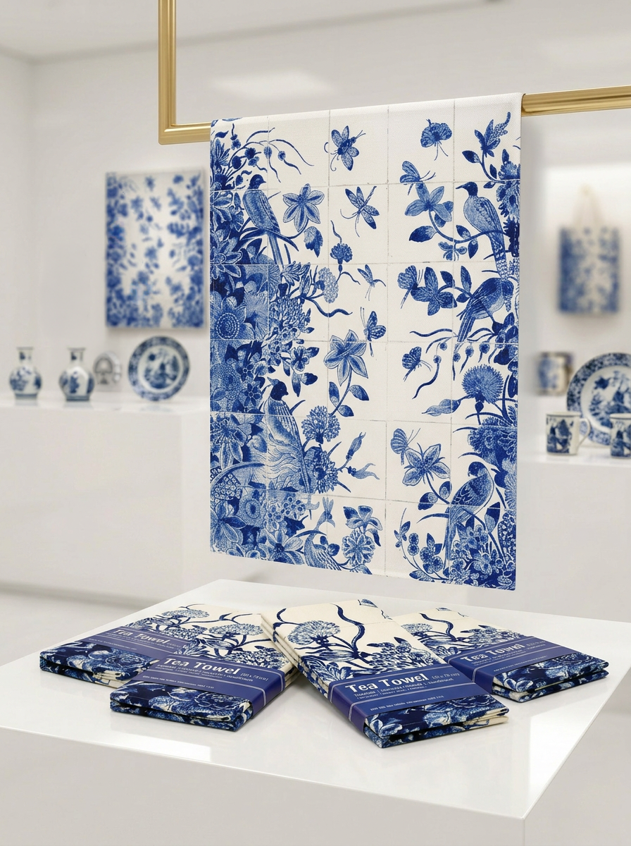 Tea Towel Kitchen Gift Set Delft Blue Birds – art kitchen gift | Rijksmuseum x ArtyGifts
