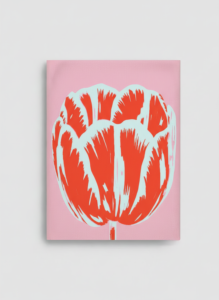 Tea Towel Modern Tulip Red – product flat lay art print detail | ArtyGifts
