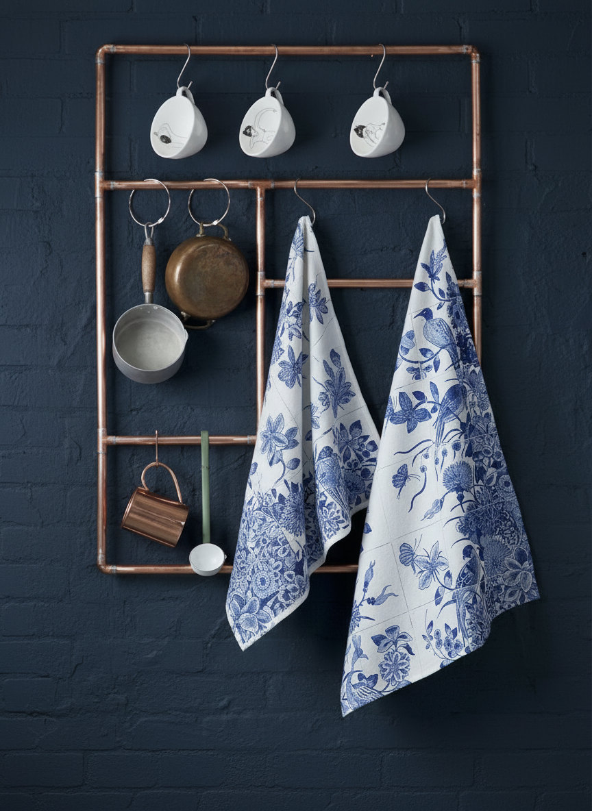 Tea Towel Set Delft Blue Birds – product shot | Rijksmuseum x ArtyGifts
