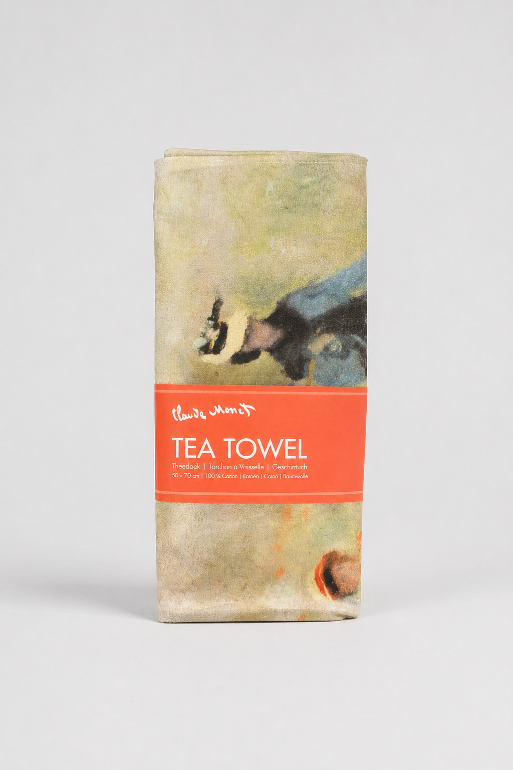Tea Towel Set with Field with Poppies design by Claude Monet in eco-friendly packaging — ArtyGifts
