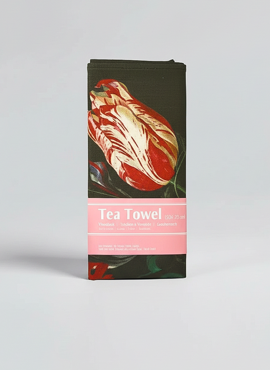 De Heem Flower Still Life cotton tea towel product photo — art gift by ArtyGifts
