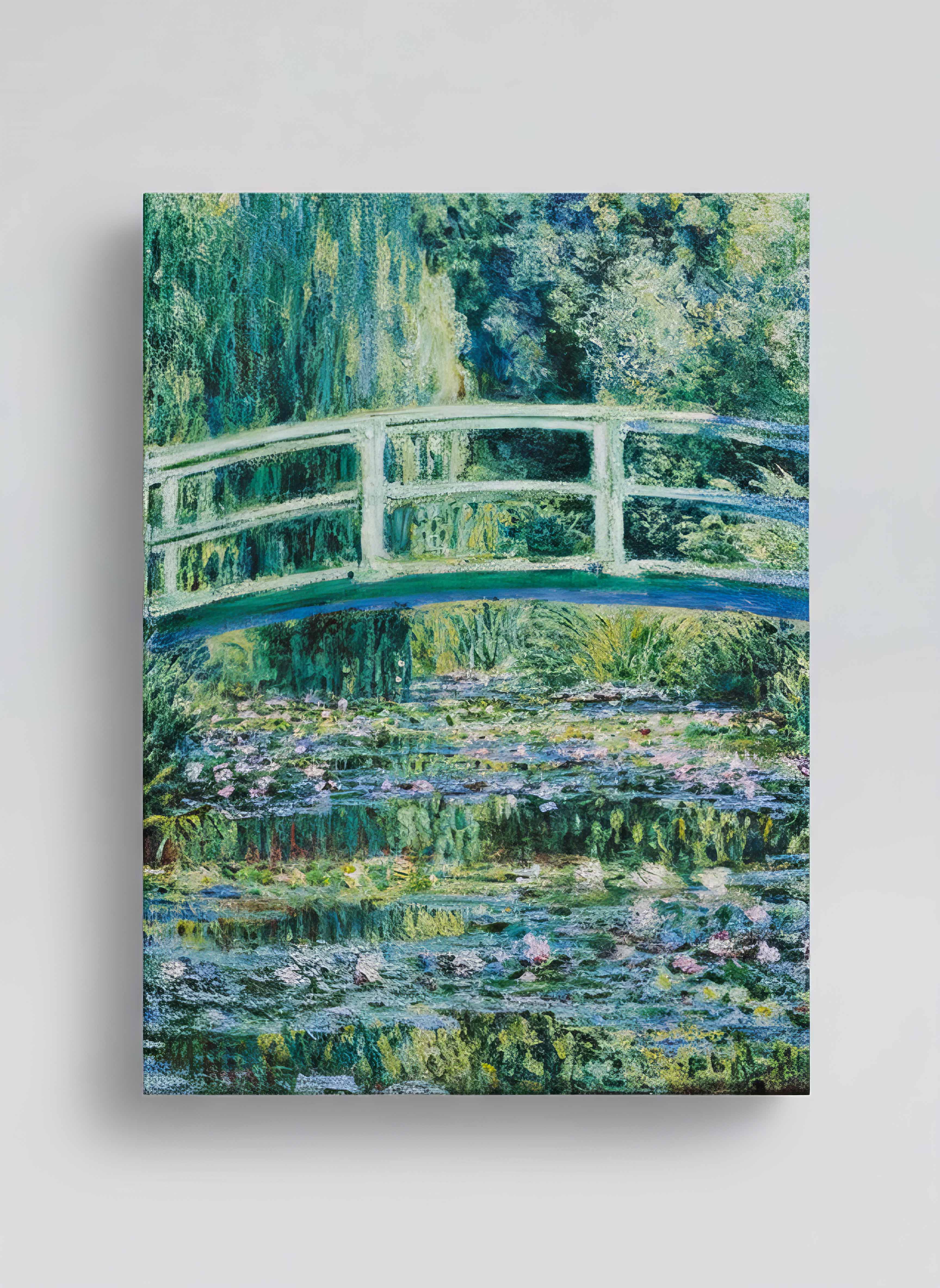 Tea Towel Set The Japanese Bridge Claude Monet – product flat lay art print detail | ArtyGifts
