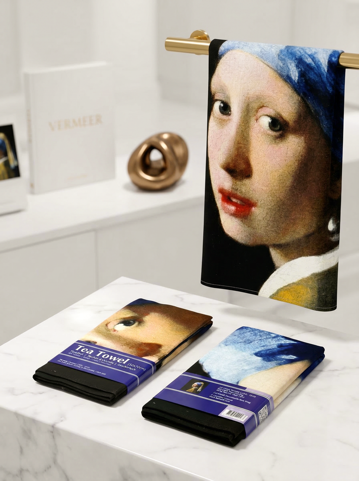 Tea Towel Set The Girl with the Pearl Earring Johannes Vermeer – art kitchen gift | ArtyGifts
