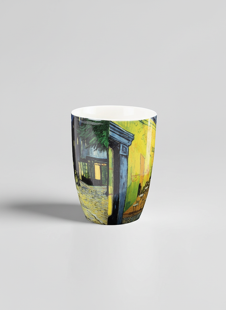 Van Gogh Café Terrace at Night porcelain mug back view – art gift, ArtyGifts