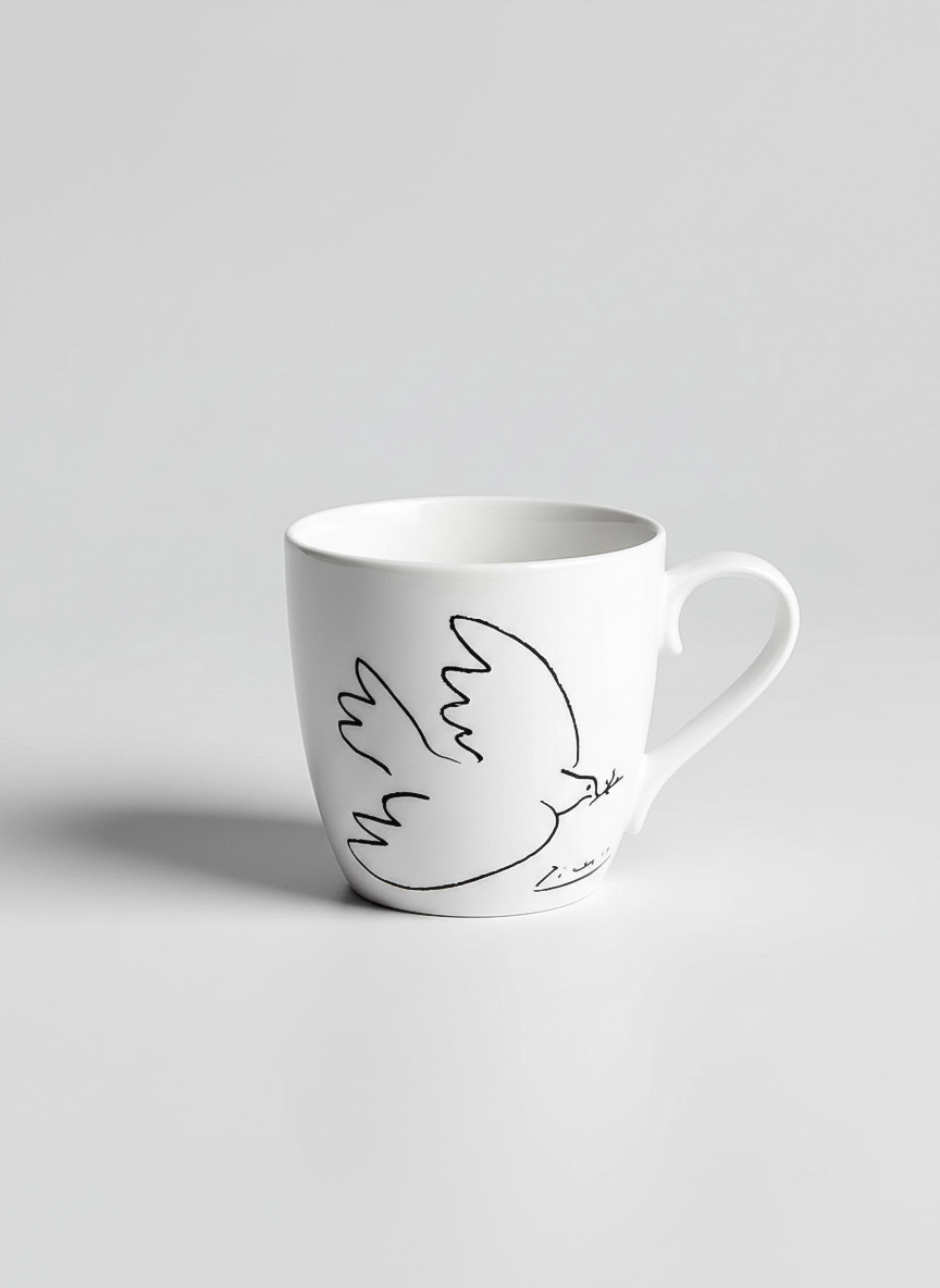 Picasso La Colombe de la Paix porcelain mug close-up – dove design art gift, ArtyGifts