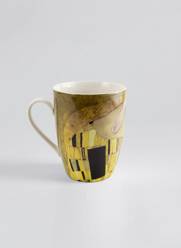 Mug with artistic design on a light gray background