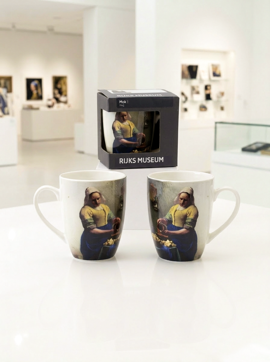 Vermeer The Milk Maid porcelain mug set with gift box – Rijksmuseum Amsterdam, ArtyGifts