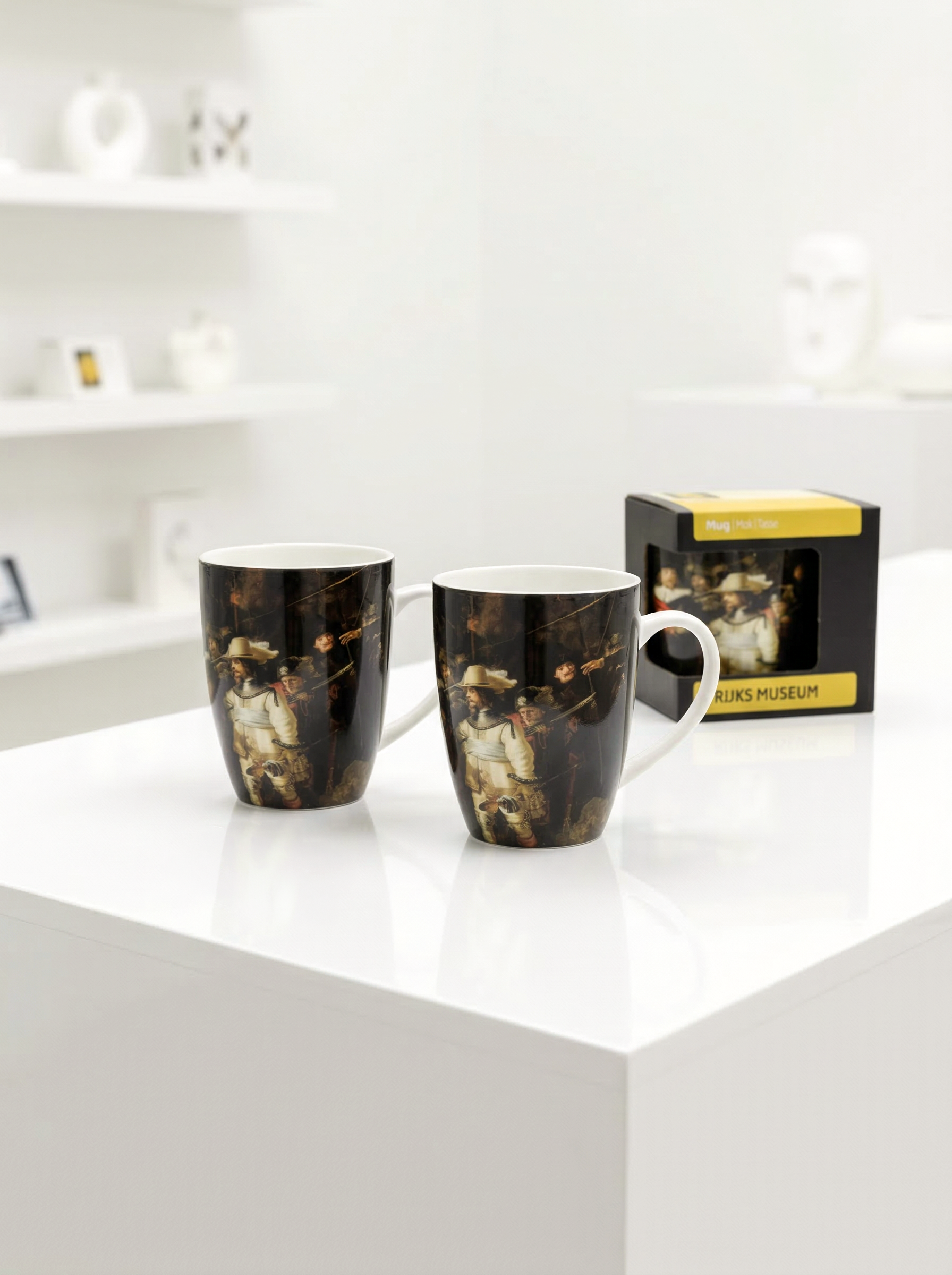 Rembrandt Night Watch porcelain mug set with gift box – Rijksmuseum Amsterdam, ArtyGifts