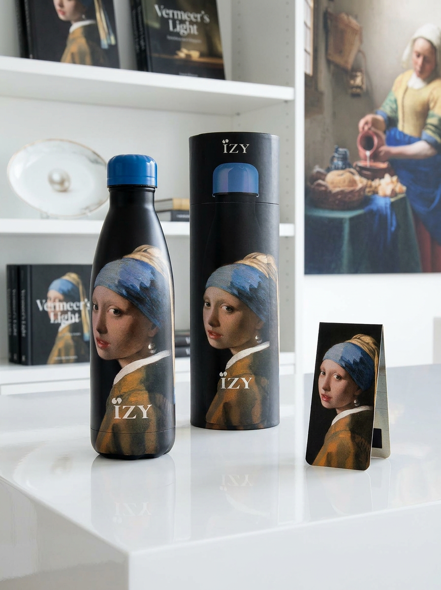 Thermo Bottle The Girl with the Pearl Earring Johannes Vermeer – art gift with free magnetic bookmark | ArtyGifts

