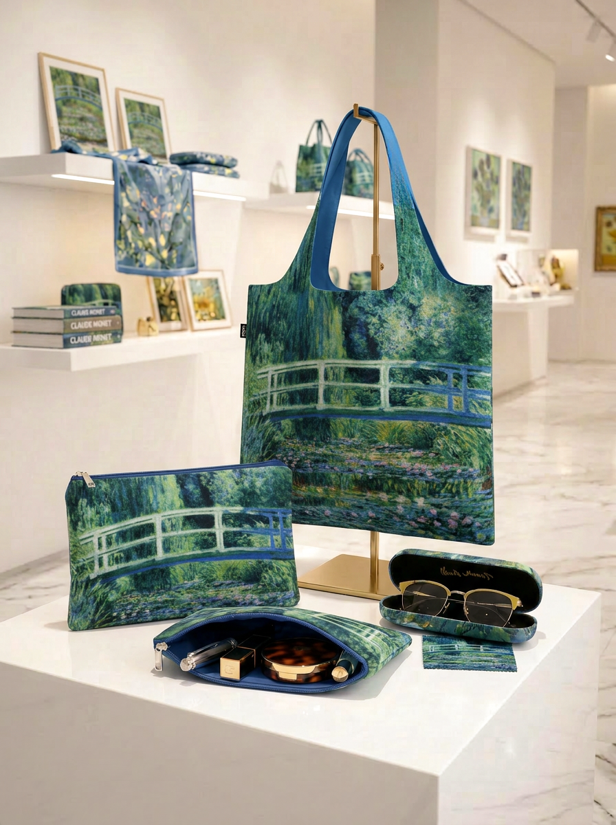 Travel Gift Set The Japanese Bridge Claude Monet – displayed in museum shop | ArtyGifts
