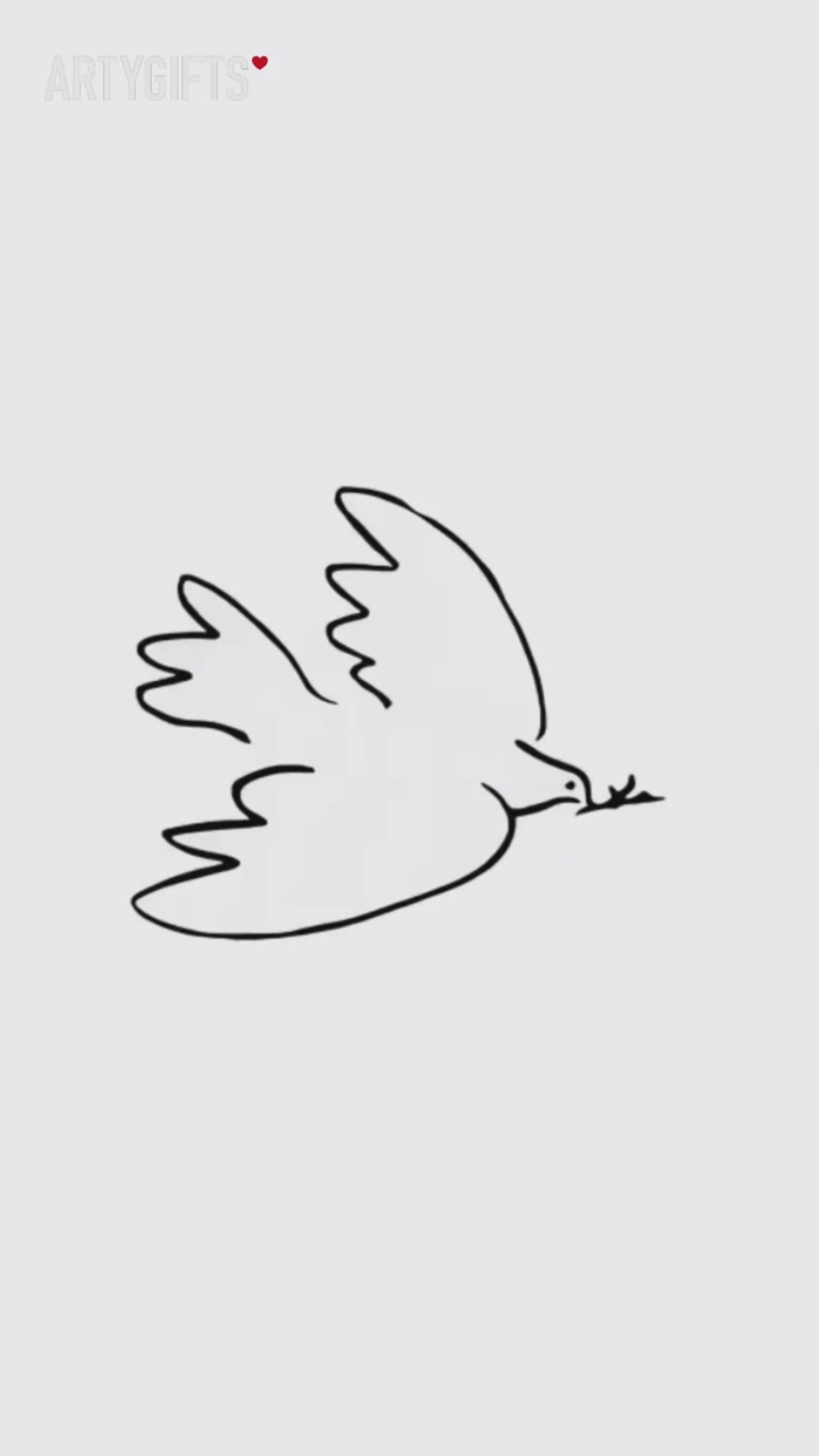 Video of the Art Mug featuring La Colombe de la Paix — The Dove of Peace by Pablo Picasso. Museum-licensed premium porcelain mug by ArtyGifts.