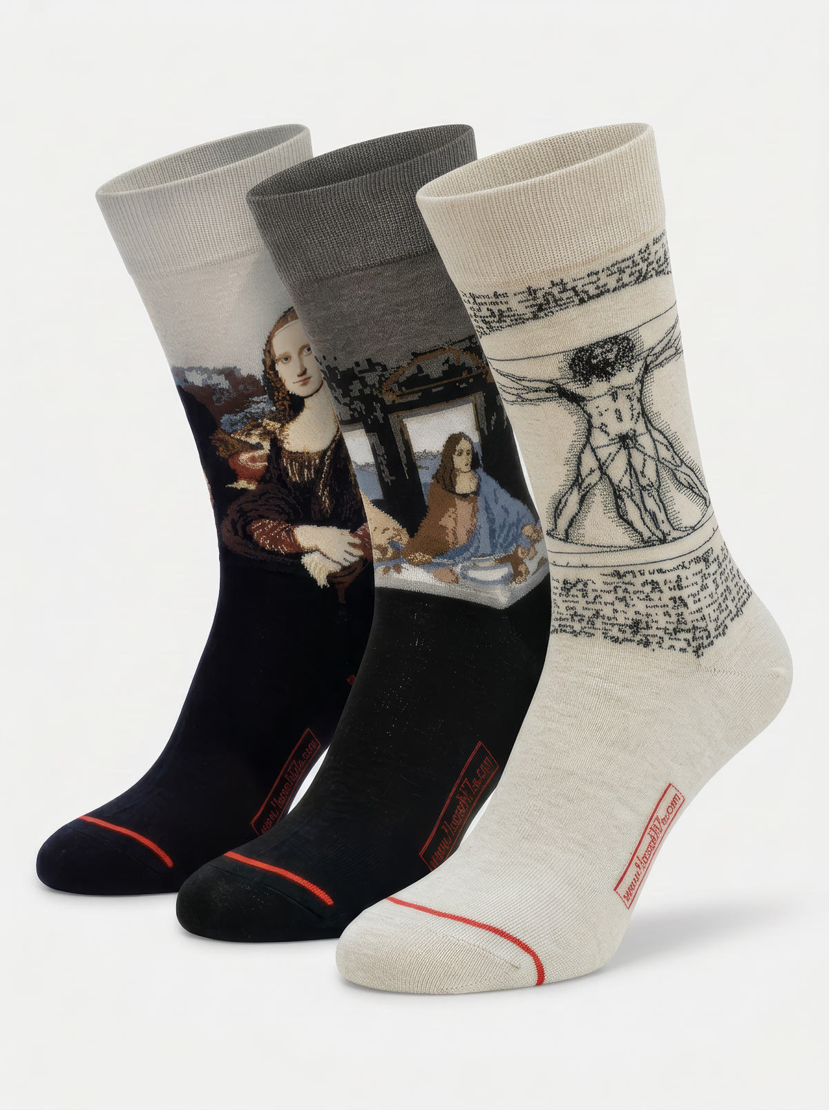 Leonardo da Vinci 3-Pack Renaissance Museum Art Socks Gift Set