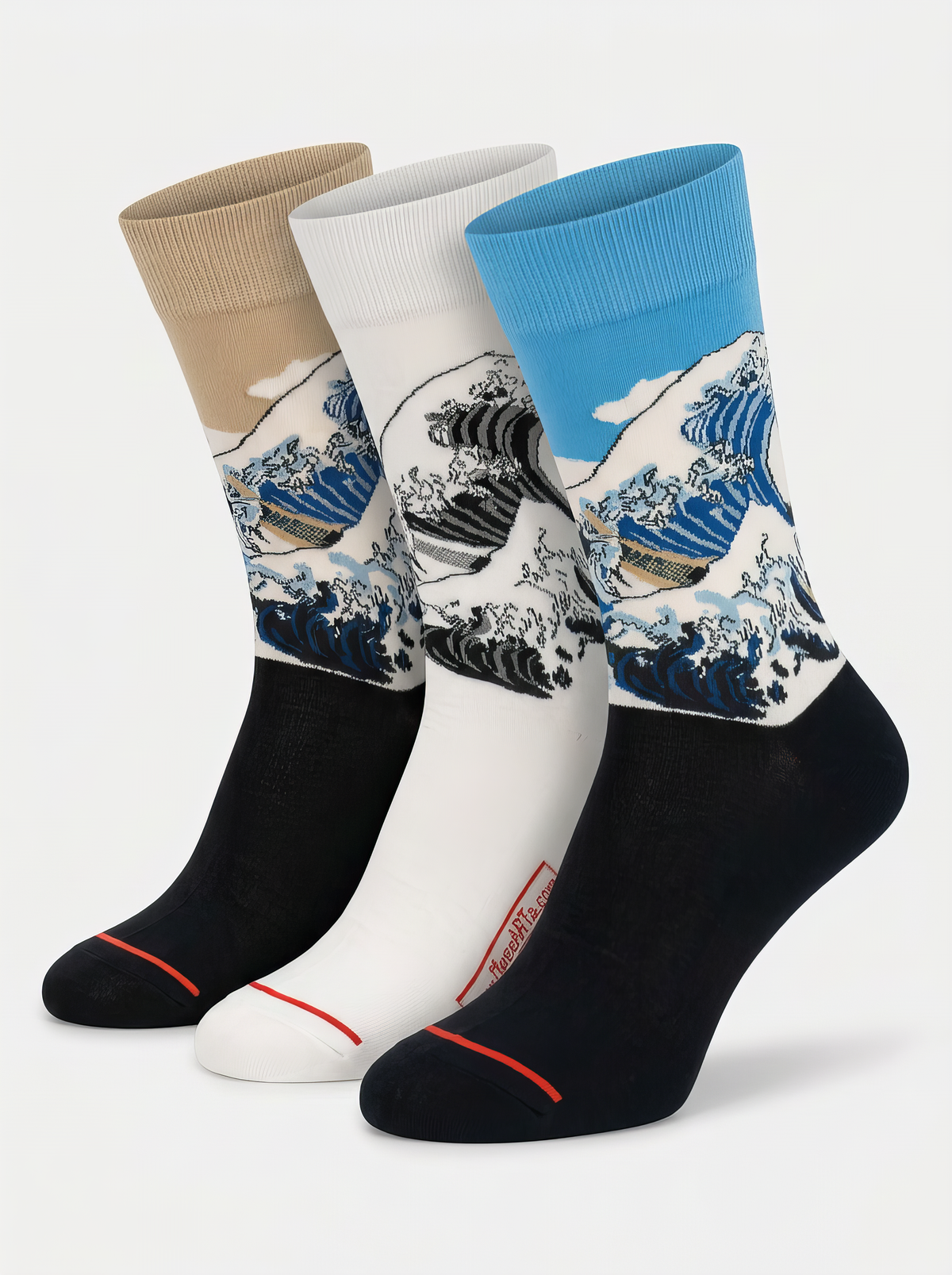 Hokusai 3-Pack The Great Wave Museum Art Socks Gift Set