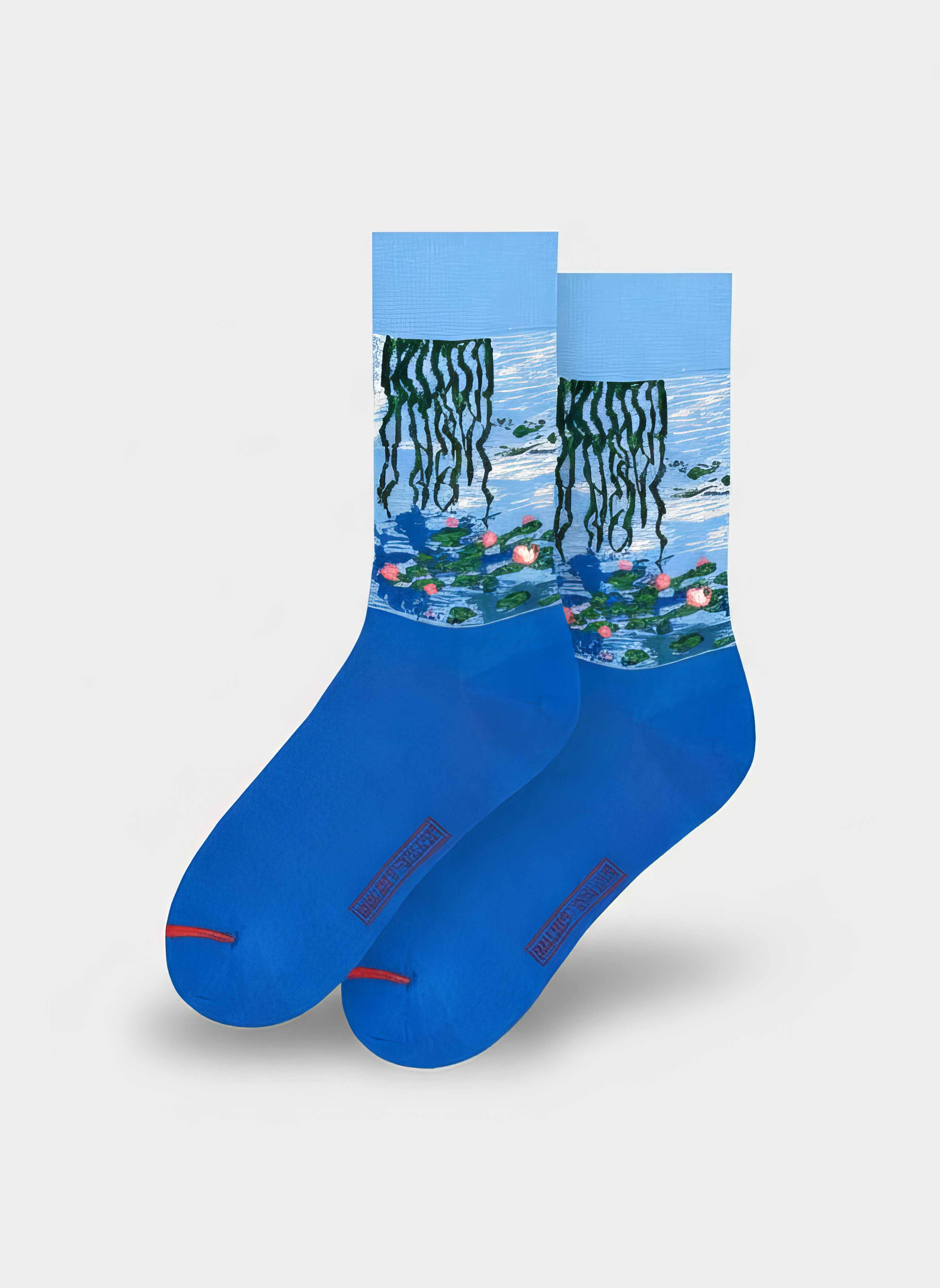 MuseARTa Monet Water Lilies art socks clean product shot — unisex museum gift ArtyGifts