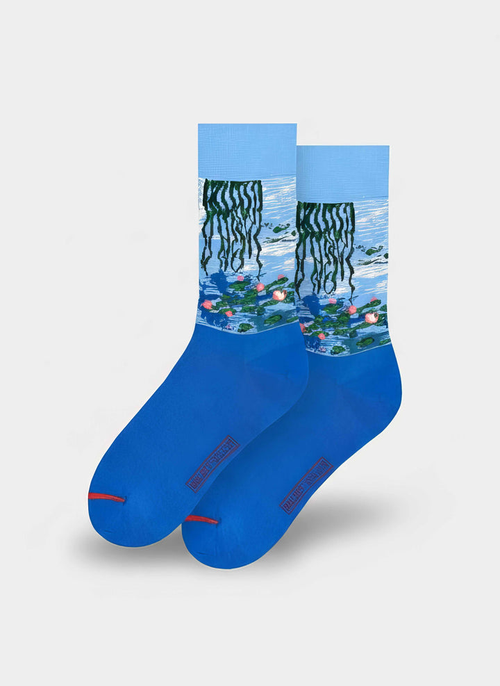 MuseARTa Monet Water Lilies art socks clean product shot — unisex museum gift ArtyGifts